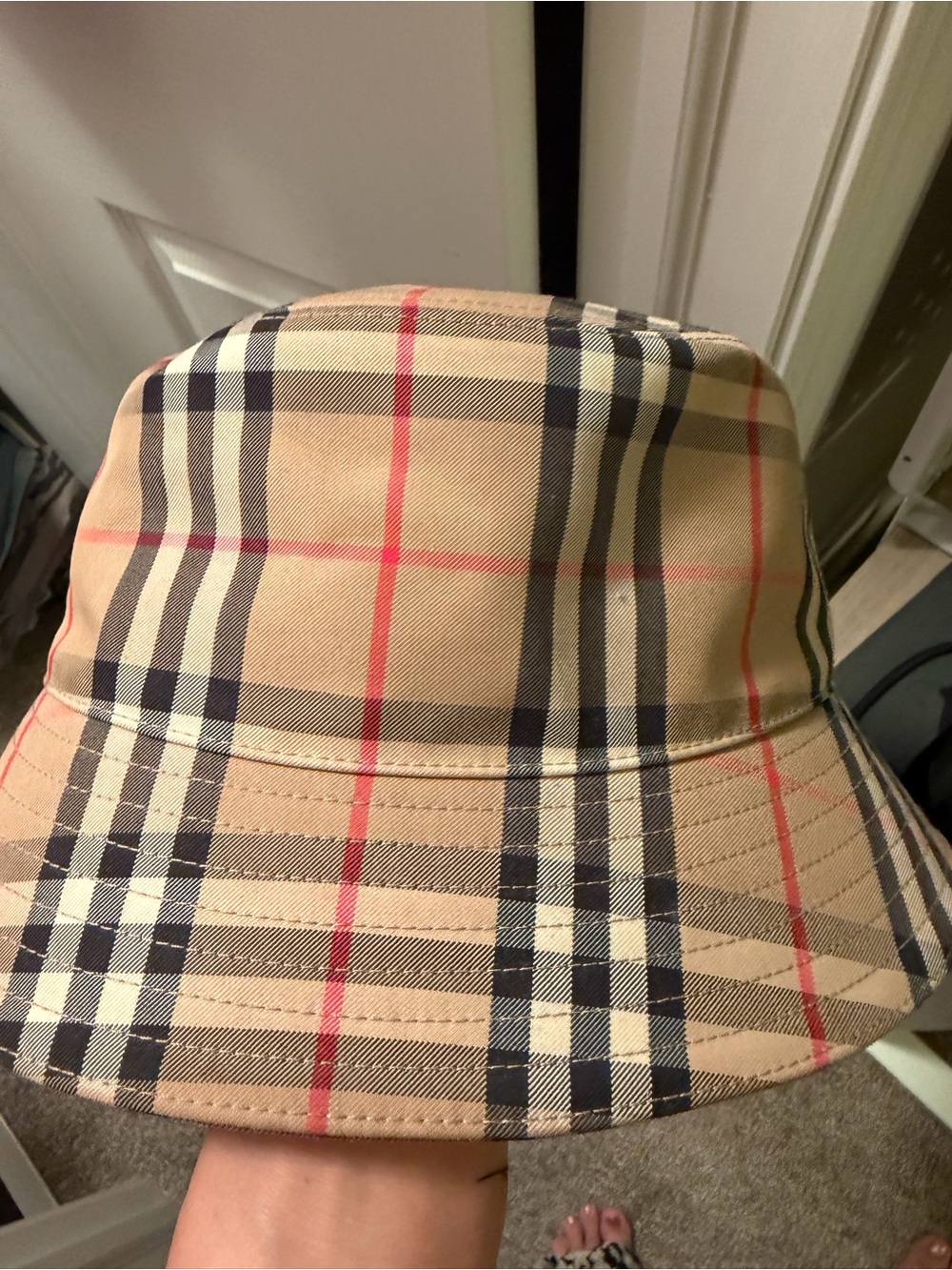 Burberry Vintage Check Technical Cotton Bucket Hat – Archive Beige 🧡🖤